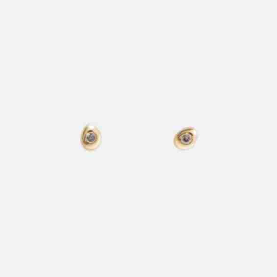 Grey Diamond Petite Pebble Studs
