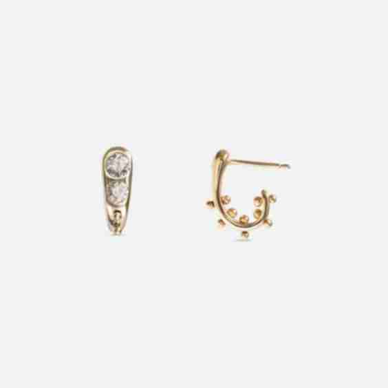 White Diamond Petite Suki Ear Huggers