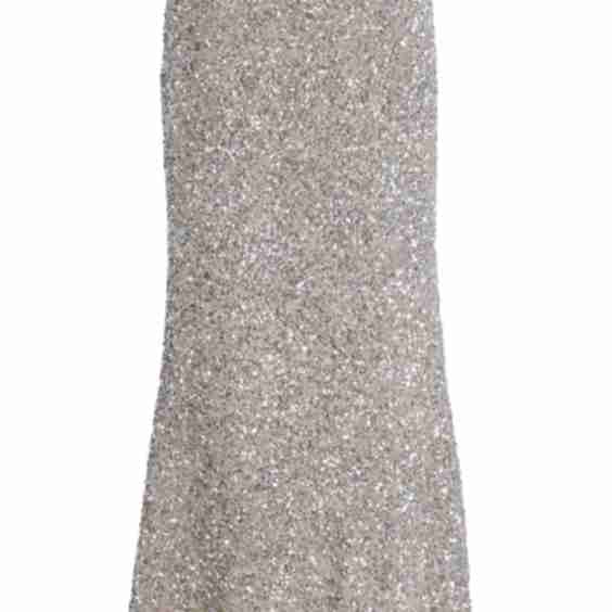 Crushed Sequin Column Skirt