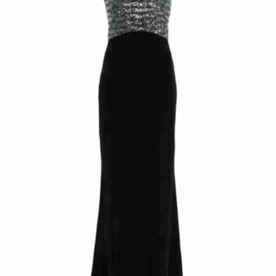 Sequined Velvet Halter Dress