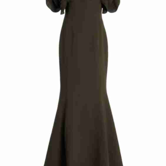 Petal Sleeve Crepe Gown