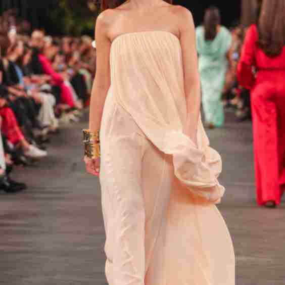 Strapless Silk Georgette Gown