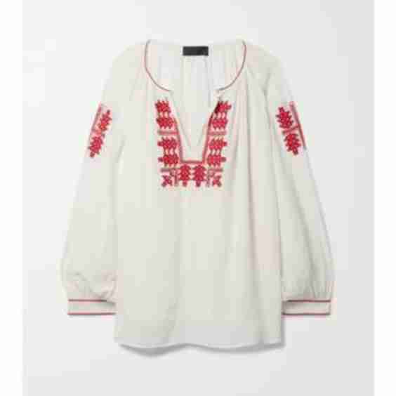 Lanette Embroidered Voile Blouse