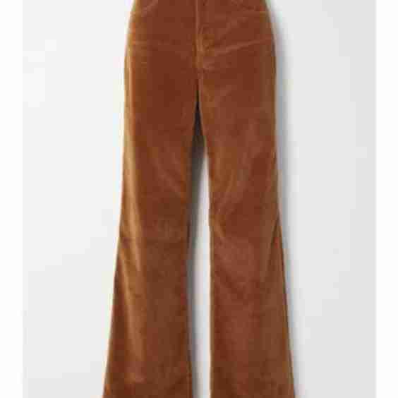 Celia Cotton-Blend Velvet Straight-Leg Pants