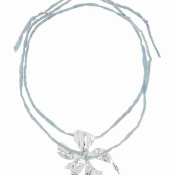 Flower Silver-Plated Silk Necklace