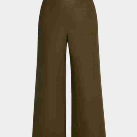 Cropped Leather Wide-Leg Pants