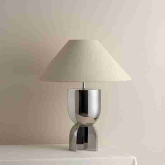 Editions Chrome Lamp With Plaster Shade
