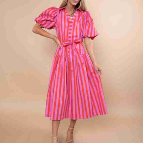 Rosy Stripe Dress