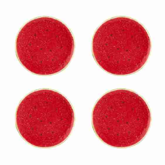 Set-of-Four Watermelon Earthenware Dinner Plates