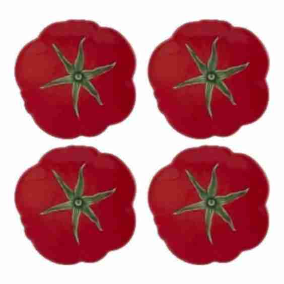 Tomato Bread & Butter Plates, Set of 4
