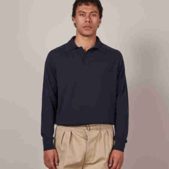 KN60 Long Sleeve Knit Polo