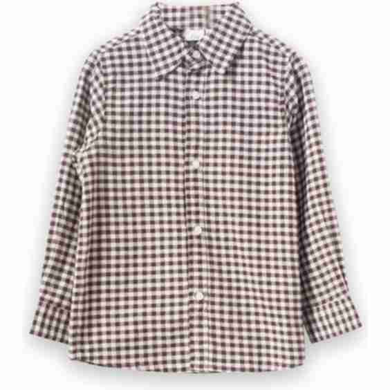 Boys Shirt Walnut Check
