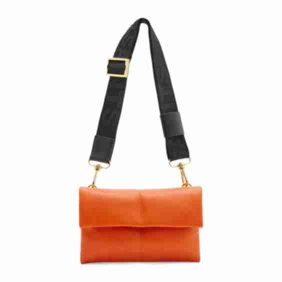 Ezra Logo Strap Leather Crossbody Bag