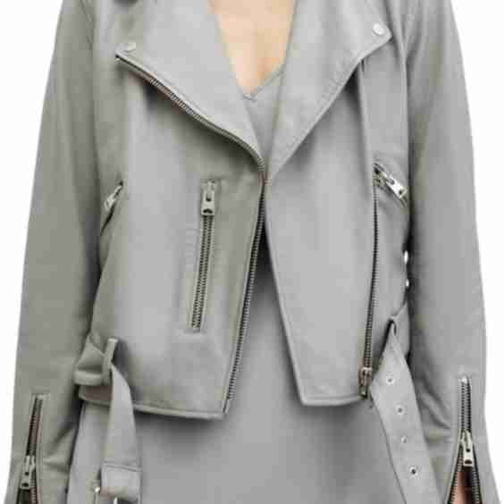 Balfern Belted Leather Biker Jacket