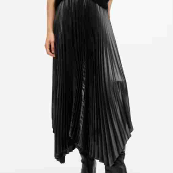 Phia Metallic Pleated Skirt