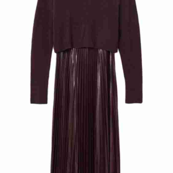 Spark Pleated Maxi Dress & Sweater Set