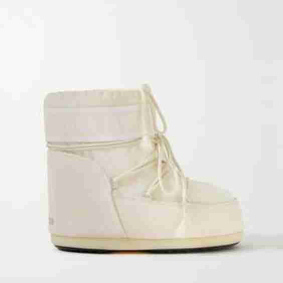 Shell And Faux Leather Snow Boots