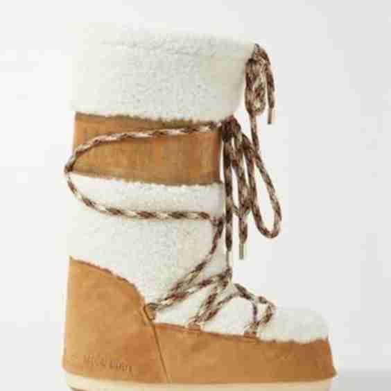 Shearling And Suede Snow Boots