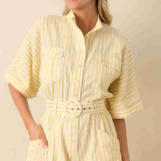 Chloe Stripe Cotton Romper