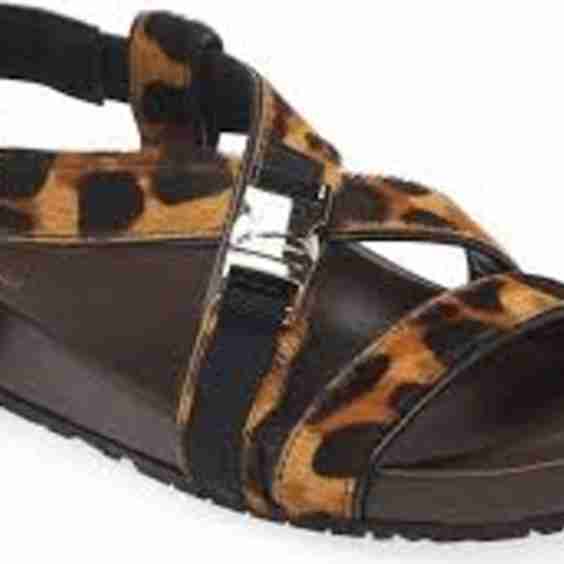 Leopard Genuine Calf Hair Sandal 