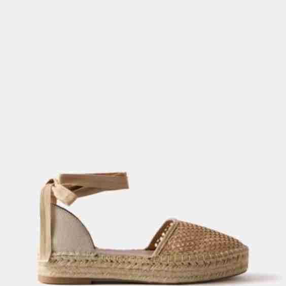 Hayley Neutral Mesh Flat Espadrilles