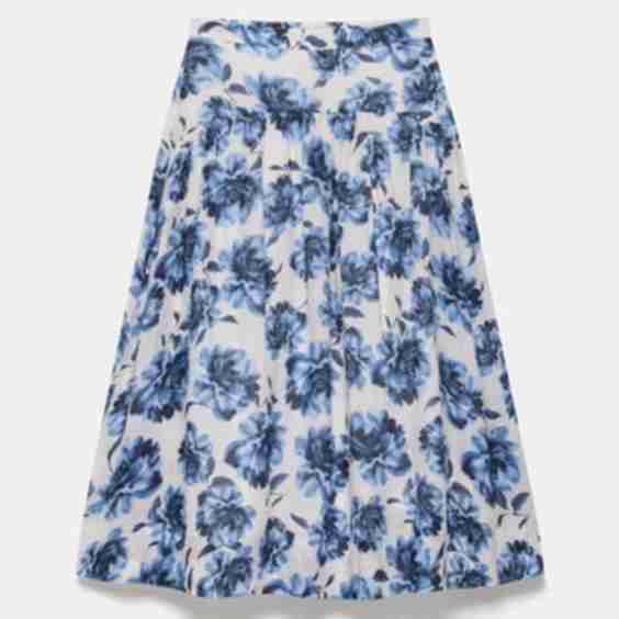Floral Print Midi Skirt