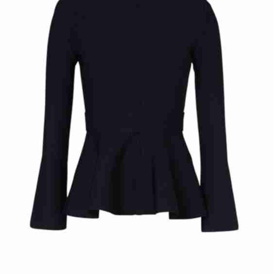 Crepe Knit Ruffle Jacket