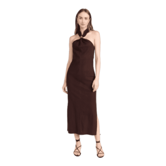 Attica Gold Cuff Halter Dress