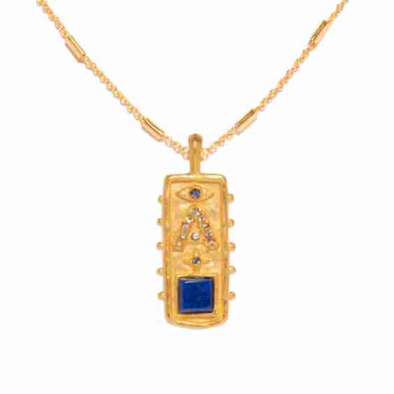 Kaia Initial Cartouche Necklace