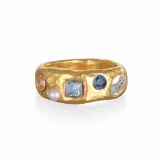 Rococo Crystal & Faux Pearl Ring