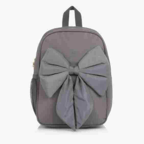Girls Grey Bow Backpack 35 Cm