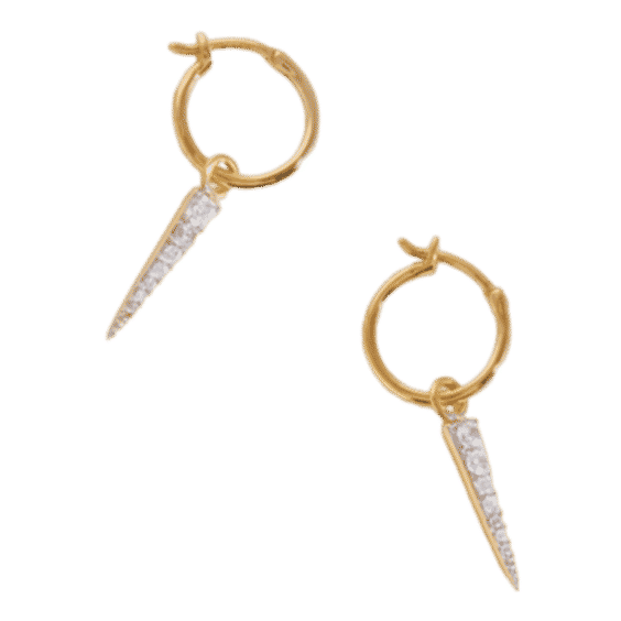 Mini Pavé Spike Charm Earrings