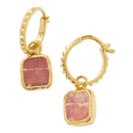 Mini Pyramid Charm Hoop Earrings