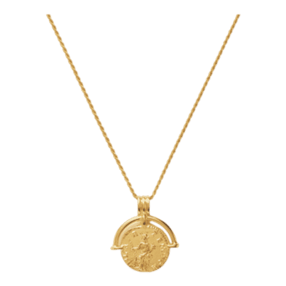 Lucy Williams Long Engravable Roman Arc Coin Necklace