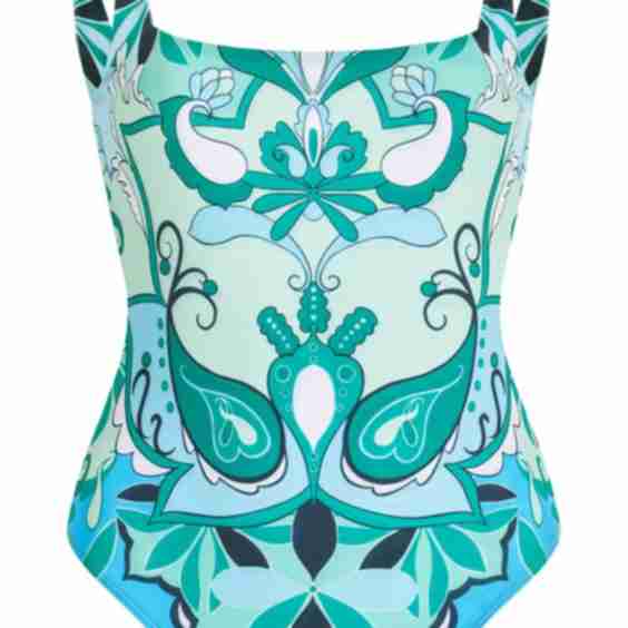 Ballet Square Neck One-Piece Swimsuit