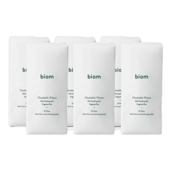 Flushable Wipes - Biom Home Refills - 300 Count (6 Pack)