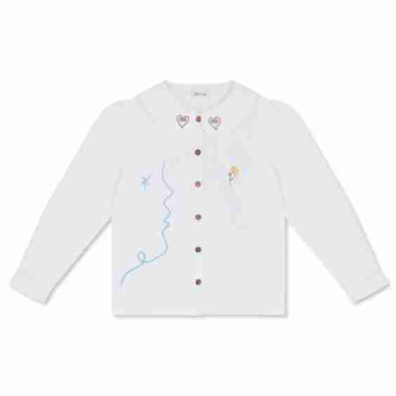 Má + Lin x Laetitia Rouget Olala Embroidered Claudine Linen Blouse