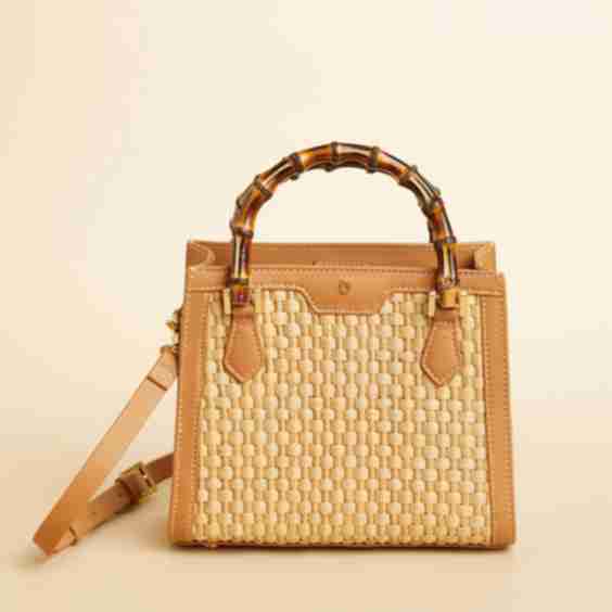 Bamboo Straw Satchel Pecan