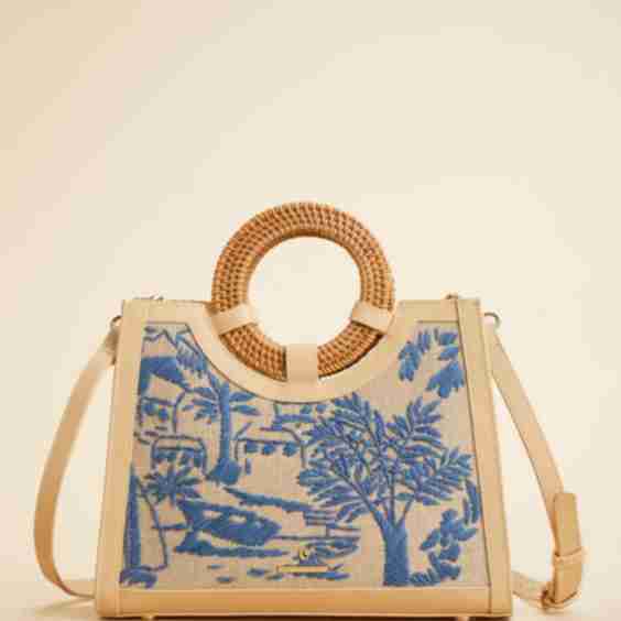 Straw Sienna Satchel Daise Seascape