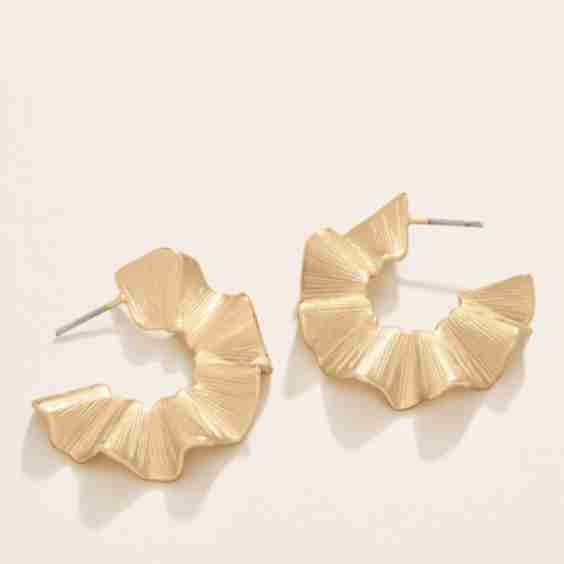 Ruffle Hoop Earrings