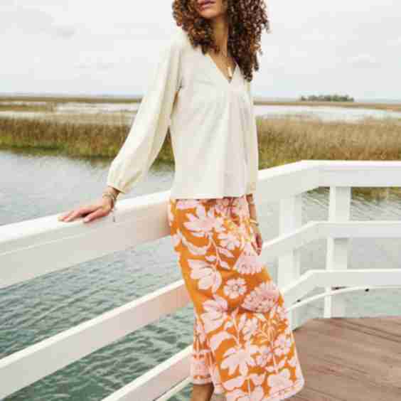 Fringe Skort McAllister Floral Vine Caramel