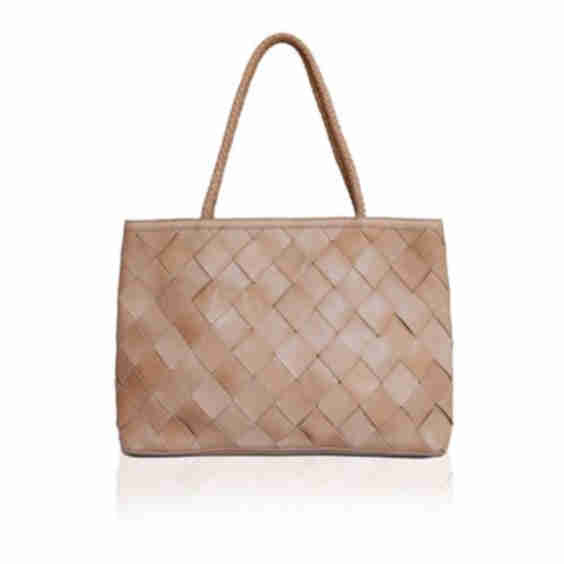 Gabrielle Grande Woven Leather Tote Bag