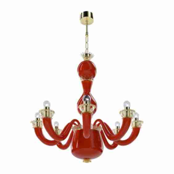 21st Century 99 81 8 Light Chandeliers In Coral/Cystal