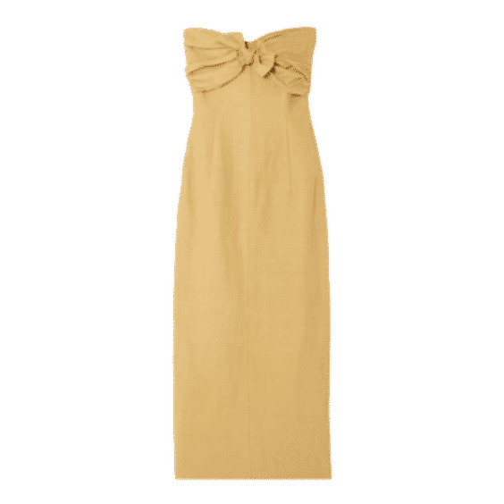 Rahel Tie-Front Cotton-Blend Midi Dress