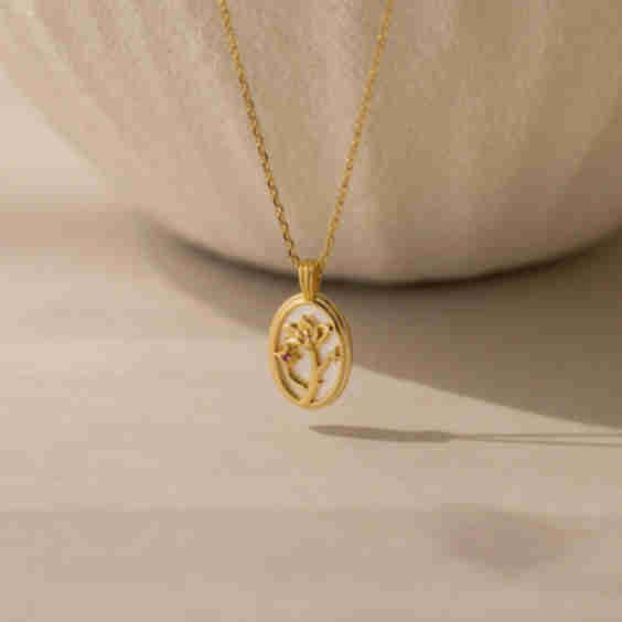 Pearl Flower Birthstone Necklace