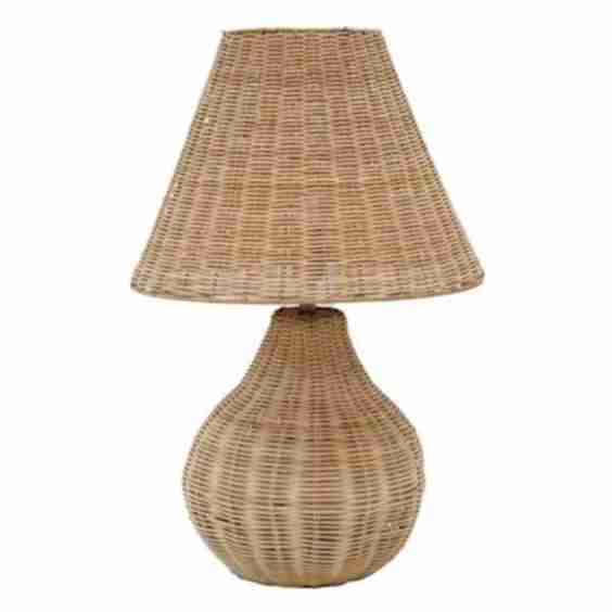 Honeybloom Natural Weaving Rattan Large Table Lamp with Shade 24"