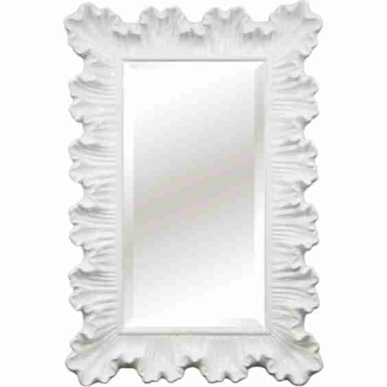 Grace Mitchell Ariel White Ruffle Framed Wall Mirror 33x48