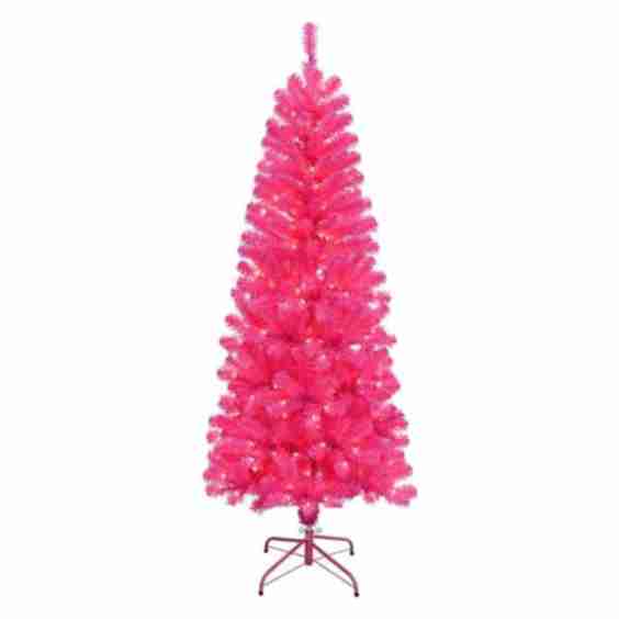 Pre-Lit Led Pink Fir Christmas Tree 6'