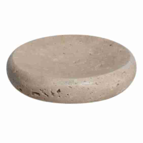 Crosby St. Travertine Trinket Tray, 4"