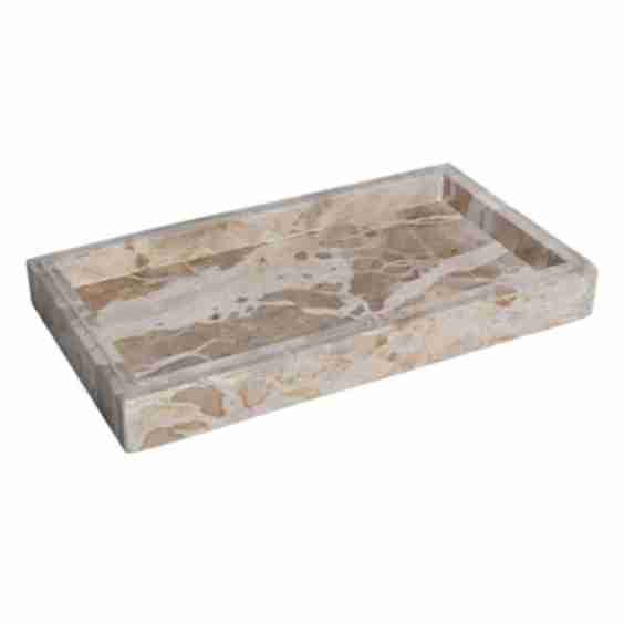 Beige Marble Rectangular Tray, 13x7